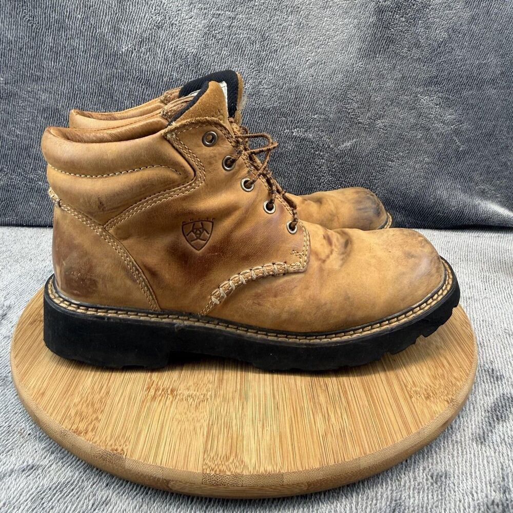 Ariat Boots Womens Size 9.5 Brown Leather 4LR Lace Up Ankle Work Combat 17717